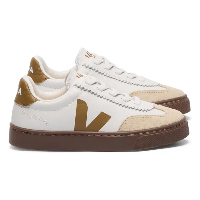 O.T. Sneakers da volley in pelle con lacci elasticizzati | Marrone