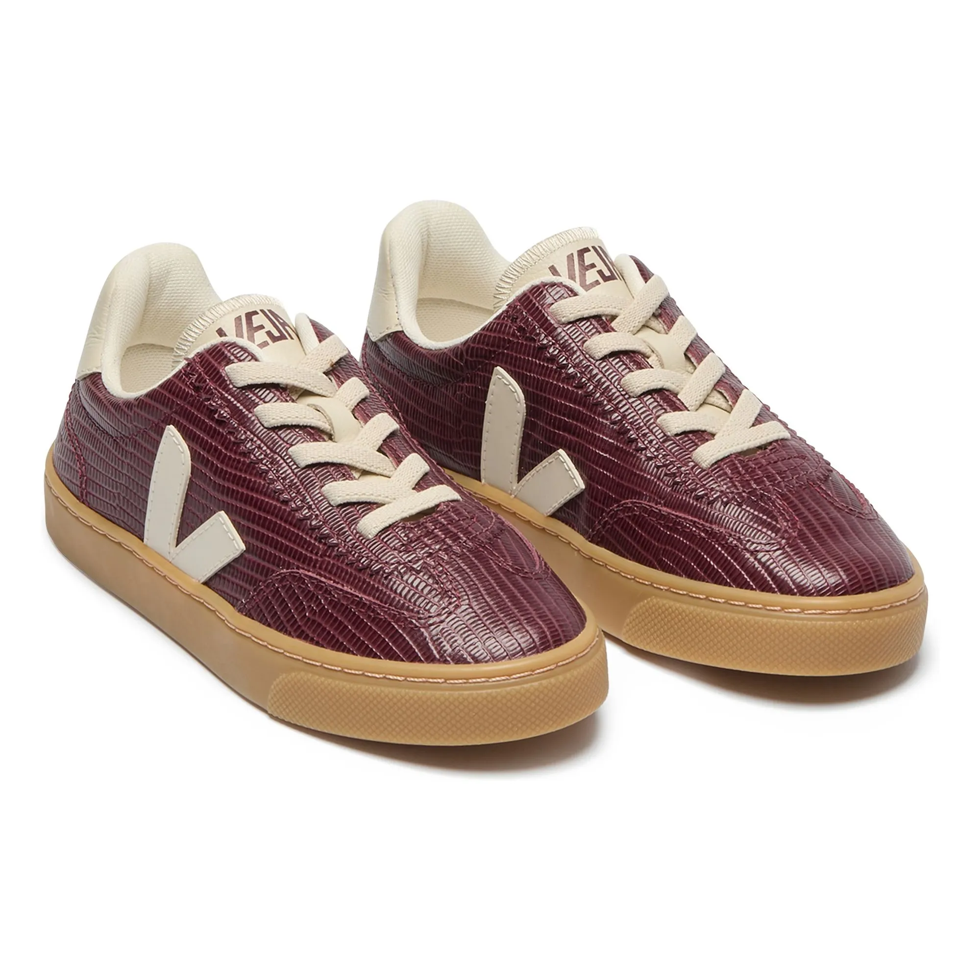 Baskets Lacets Elastiqués Volley Cuir | Bordeaux- Image produit n°3