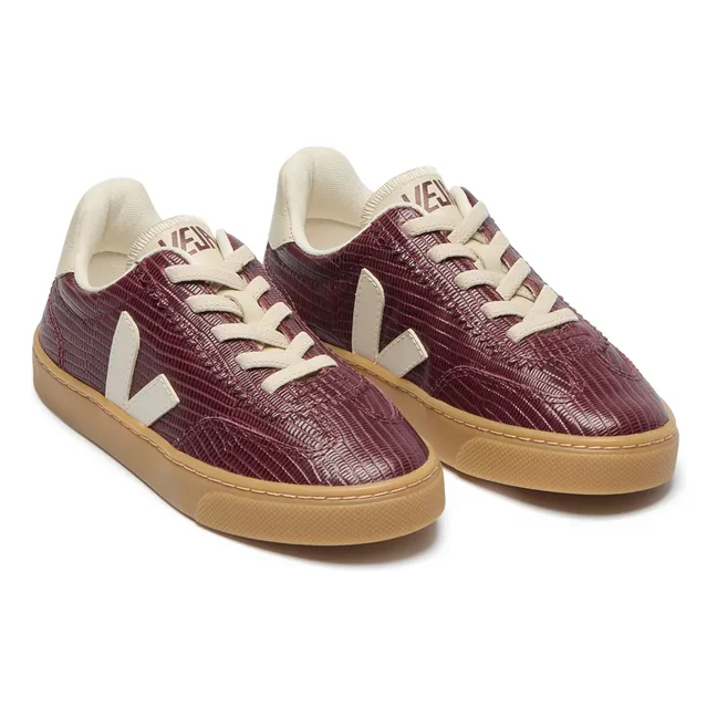 Volley Leather Lace-up Sneakers | Burgundy