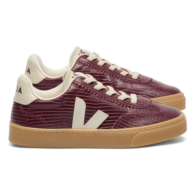 Volley Leather Lace-up Sneakers | Burgundy