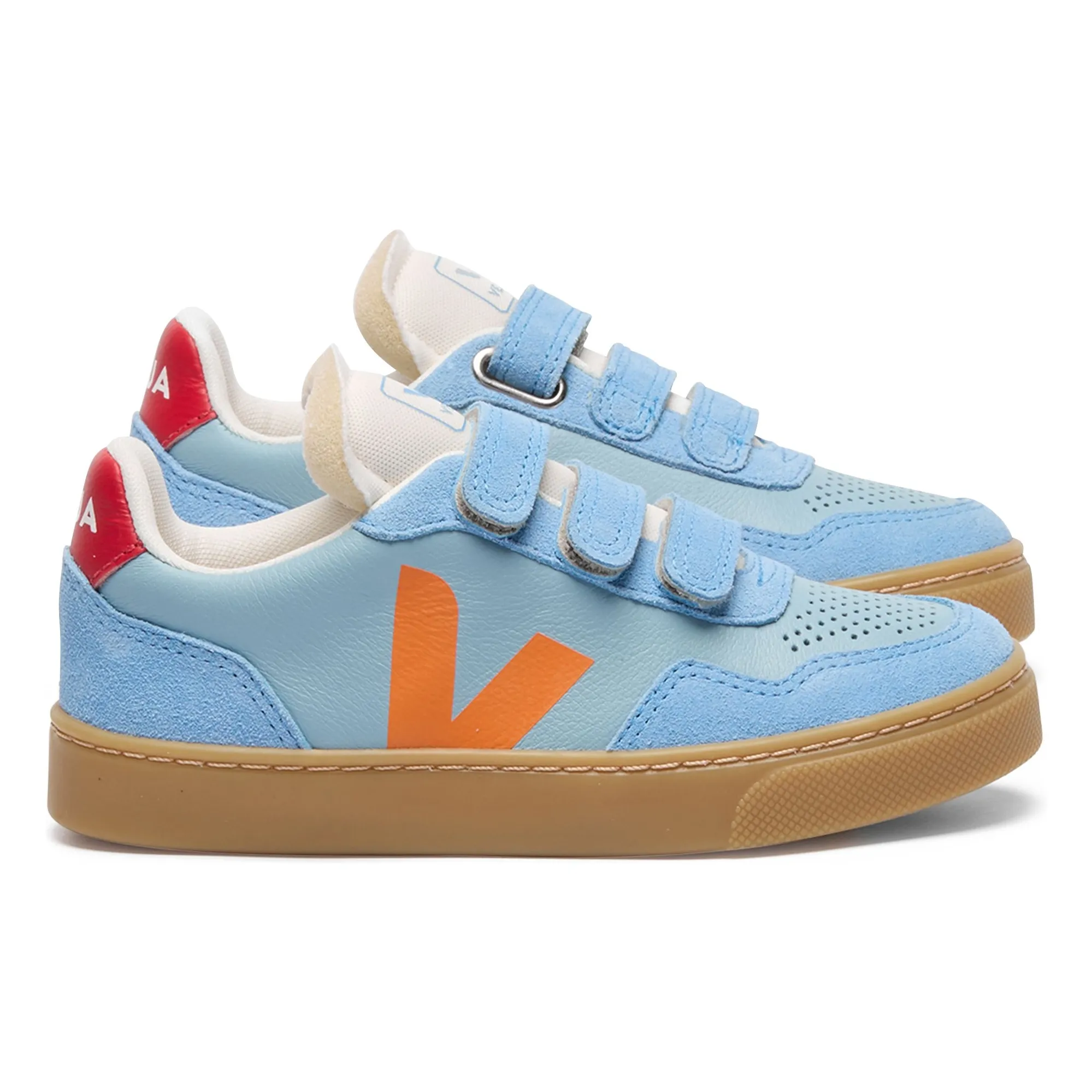 Veja Light Blue Scratch Sneakers Small V-90 Leather O.t.