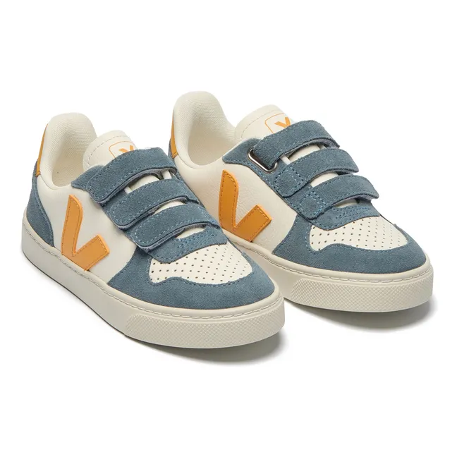 Sneakers piccole V-10 in pelle con graffi  | Blu
