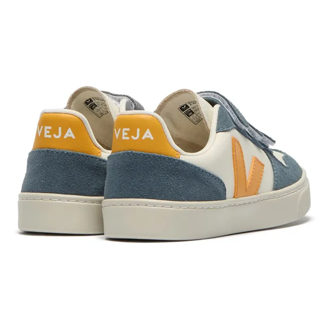 Small V-10 Leather Scratch Sneakers  | Blue