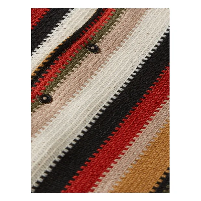 Striped Mesh Shirt | Red