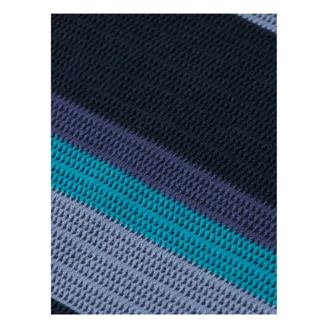 Polo de punto a rayas | Azul