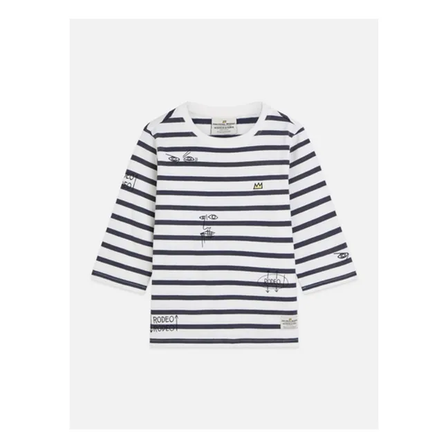 T-shirt Basquiat Breton Rayé | Bleu marine