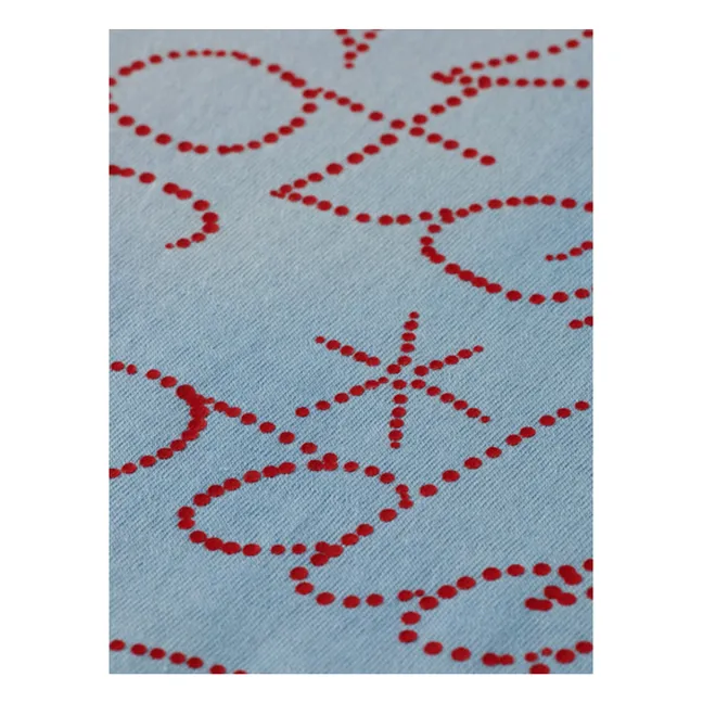 Camiseta de algodón orgánico lavado Artwork | Azul Cielo