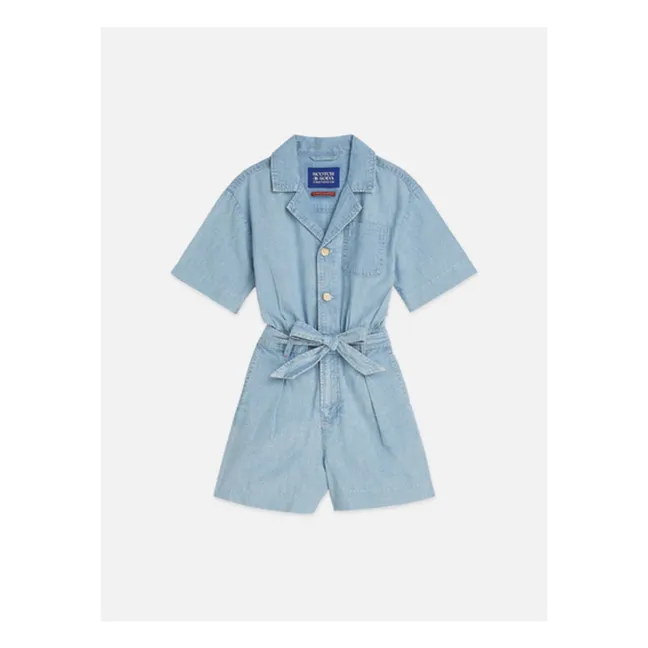 Combishort Chambray | Bleu Clair