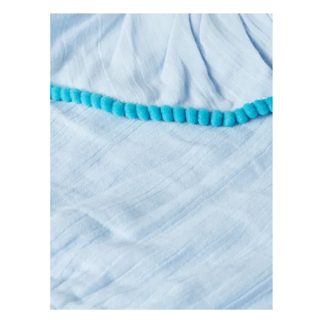 Asymmetrisches Volant-Kleid | Blassblau