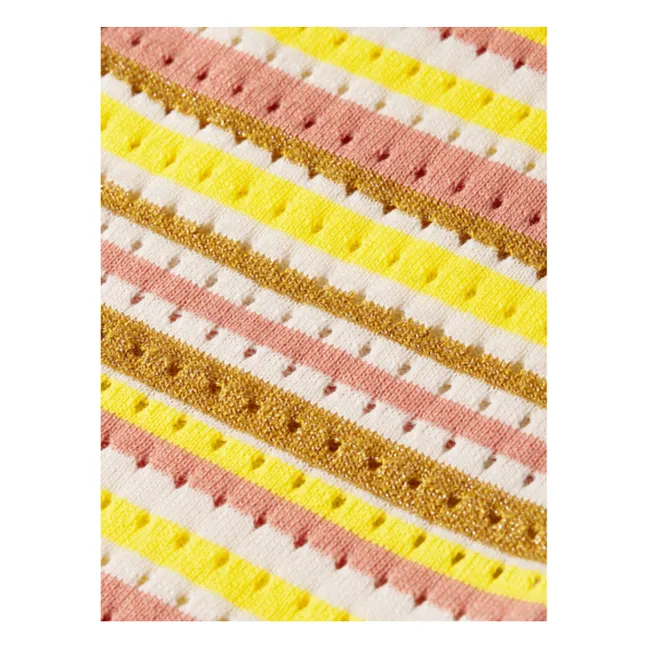 Chemise Rayée Maille Lurex | Jaune