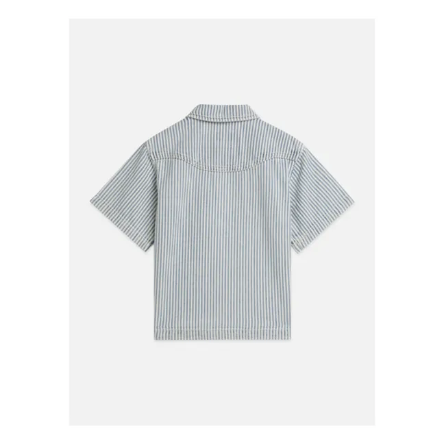 Striped Denim Shirt | Light Blue