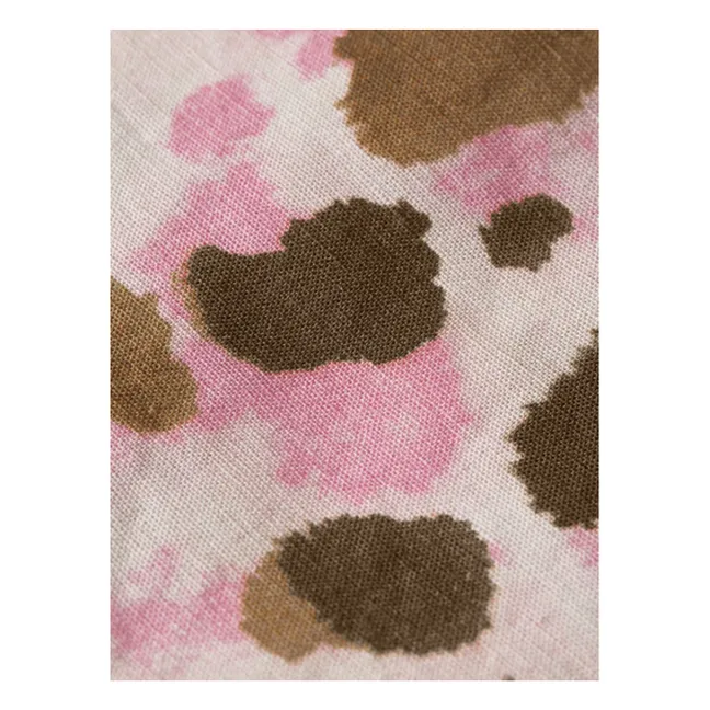 Top de volantes de lino de vaca  | Marrón