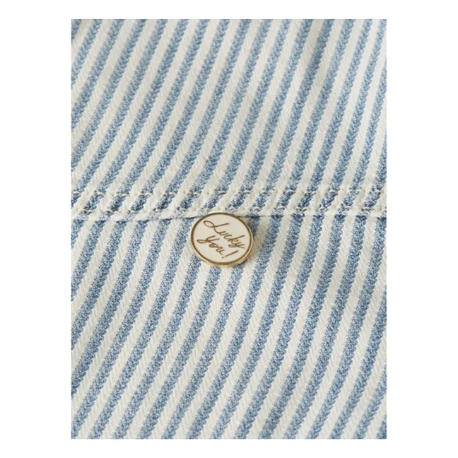 Striped Denim Shirt | Light Blue