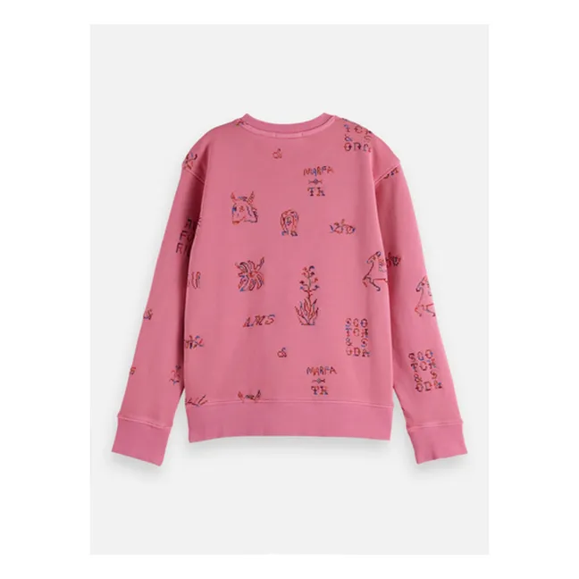 Sweat Brodé Chevaux | Rose