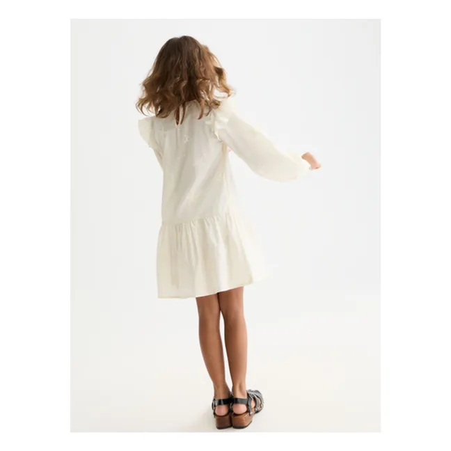 Robe Volants Brodée | Ecru