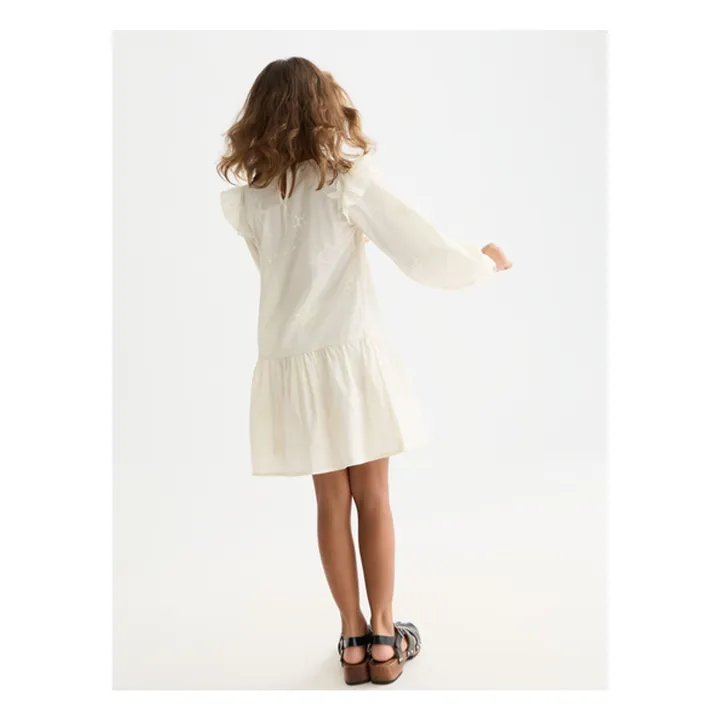 Vestido con volantes bordados | Crudo- Imagen del producto n°6