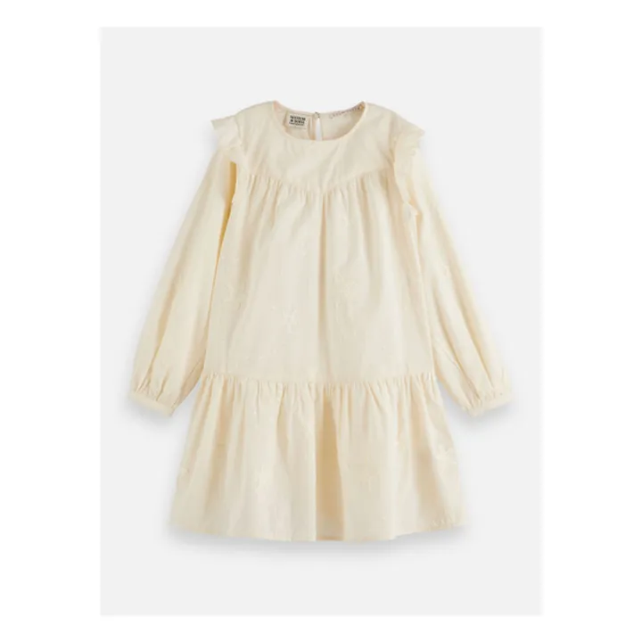 Vestido con volantes bordados | Crudo- Imagen del producto n°7