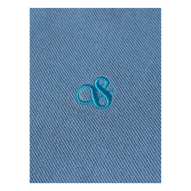 Polo Logo Brodé | Bleu gris
