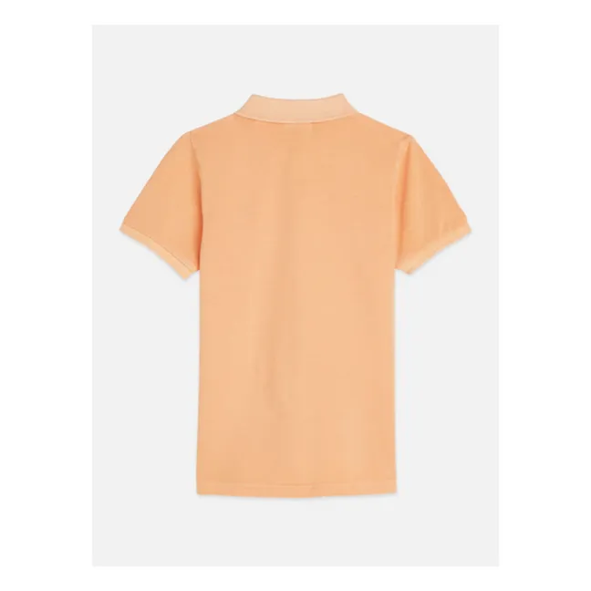 Embroidered logo polo shirt | Coral