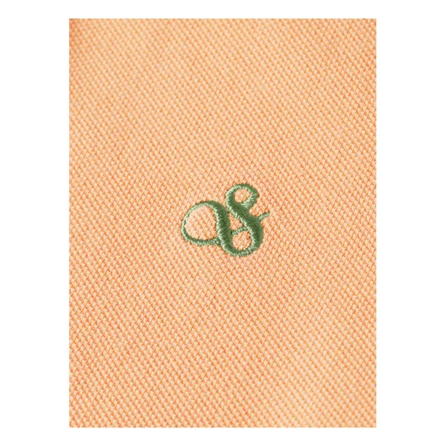 Embroidered logo polo shirt | Coral