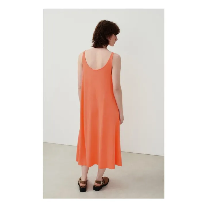 Robe Col Bateau Lopintale Coton et Lin | Orange fluo- Image produit n°5
