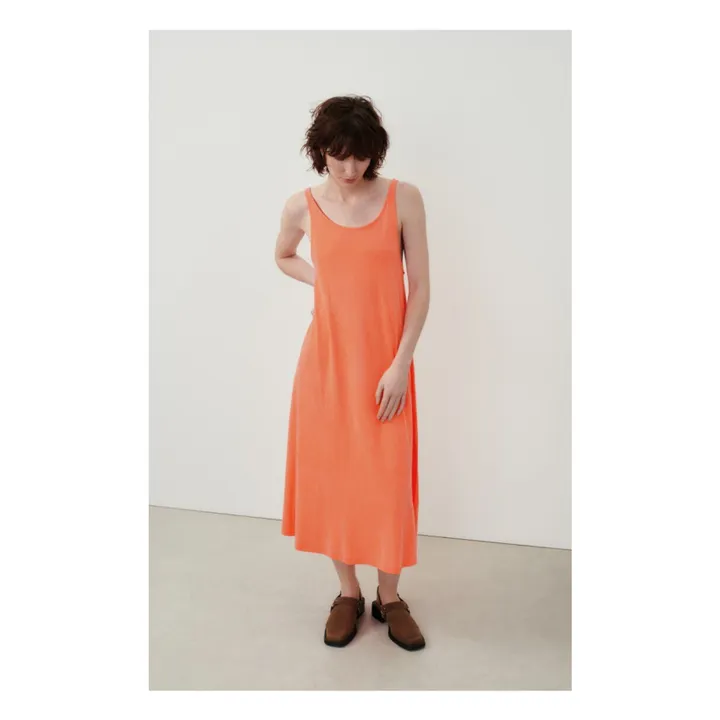 Robe Col Bateau Lopintale Coton et Lin | Orange fluo- Image produit n°4