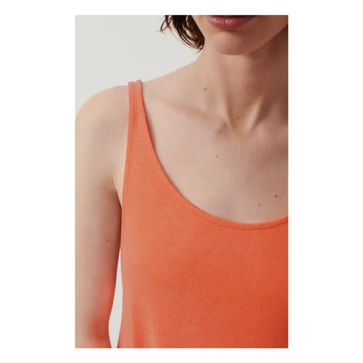 Robe Col Bateau Lopintale Coton et Lin | Orange fluo- Image produit n°2