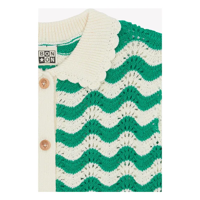 Chemise Crochet Col Claudine Ninon | Vert émeraude