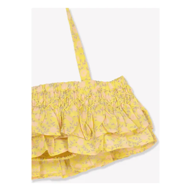 Maillot de Bain 2 Pièces New Wave Fleuri | Jaune