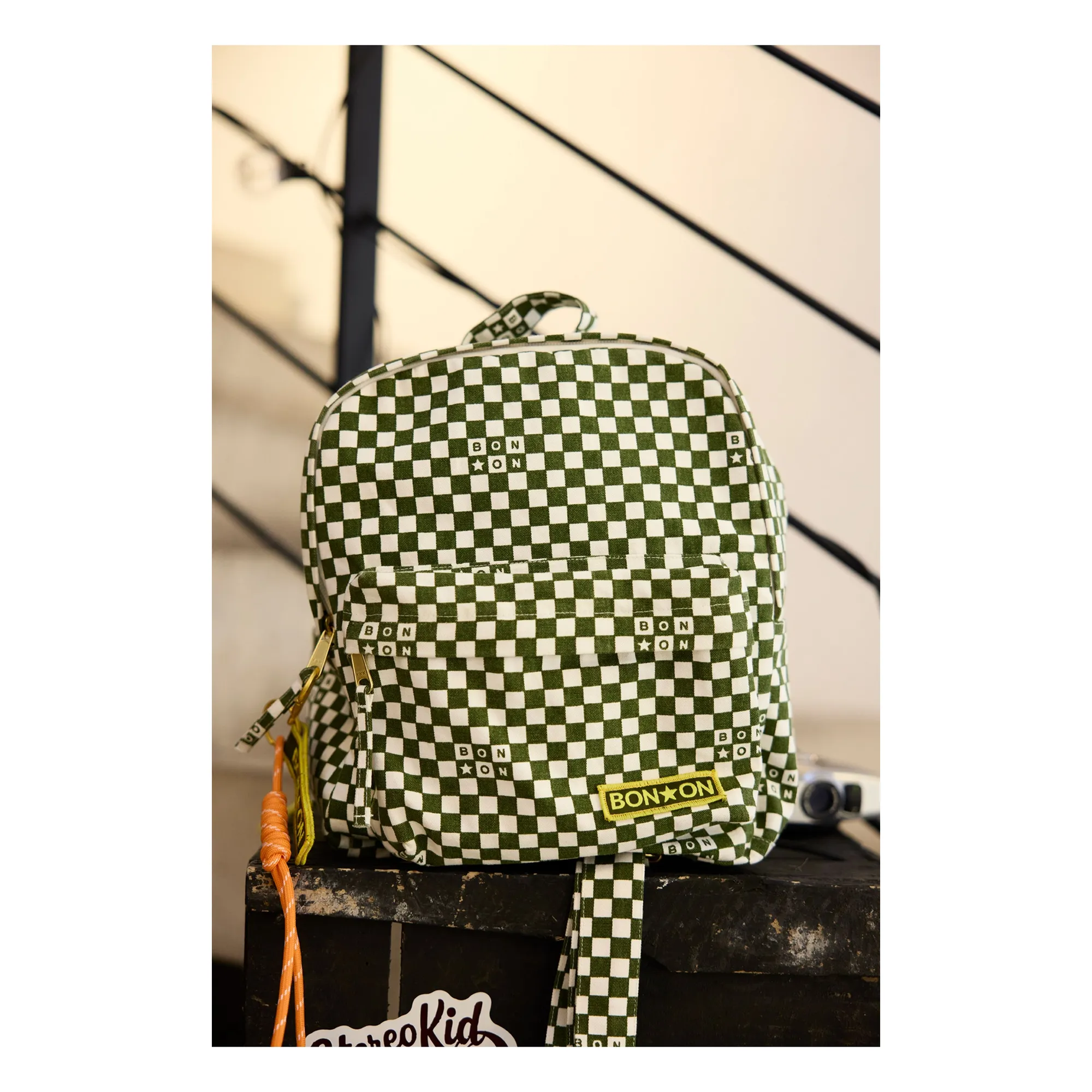 Bonton Khaki Pm Carreaux Backpack