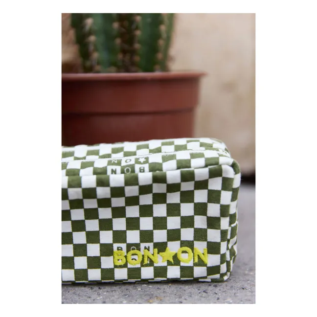 Trousse Ecole Carreaux | Kaki
