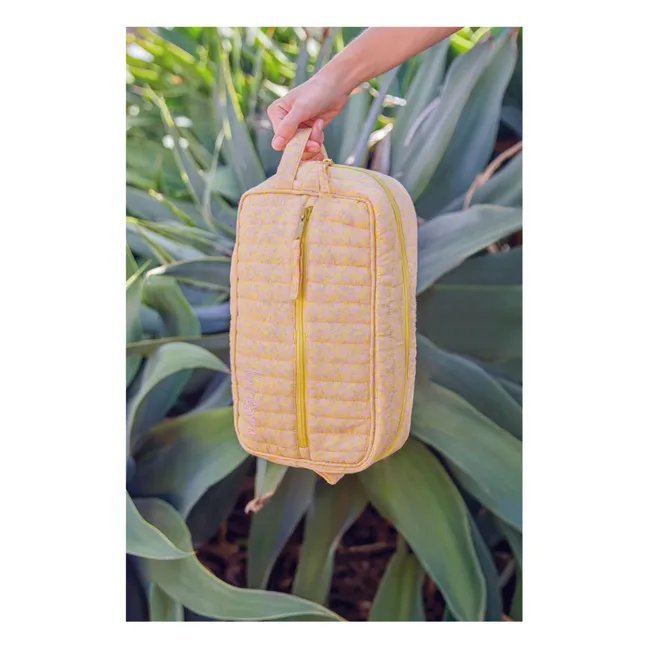 Flowered Toilet Bag | Yellow