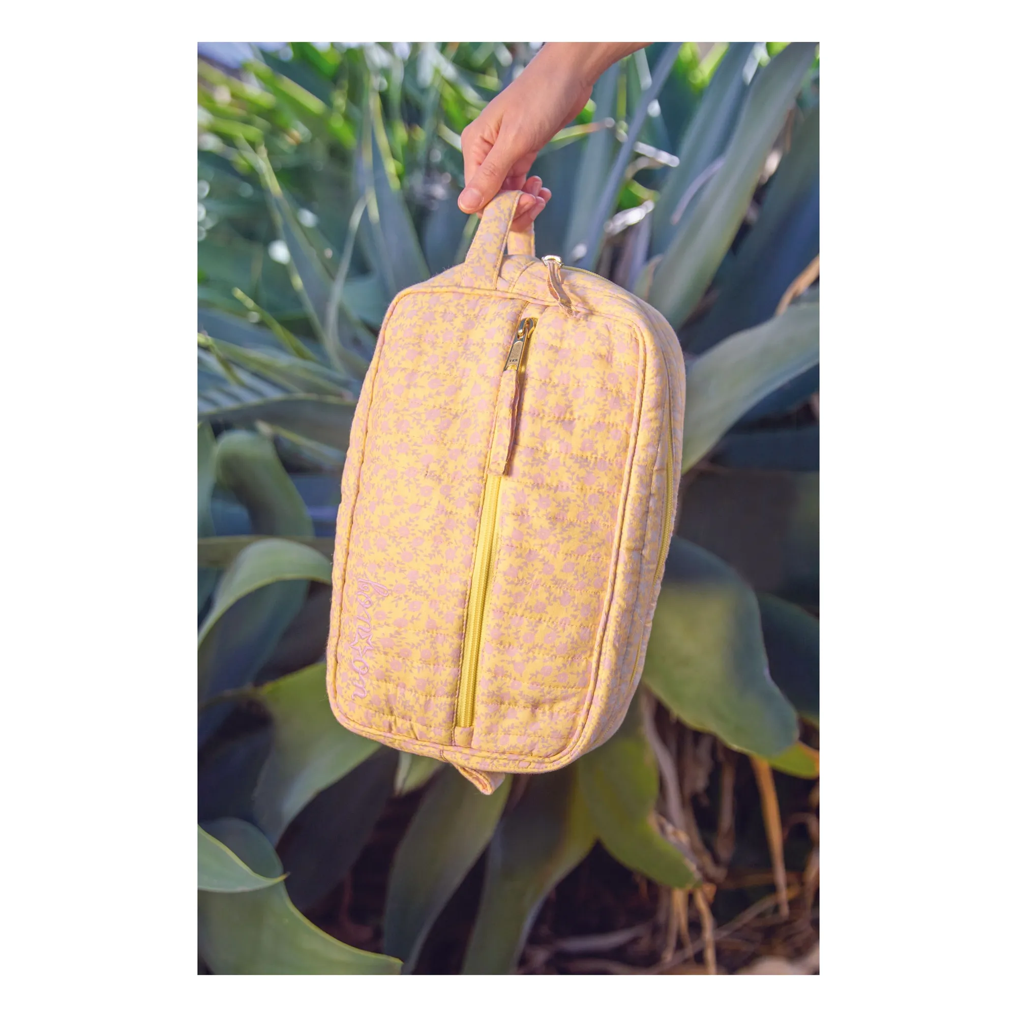 Bonton Yellow Flowered Toilet Bag