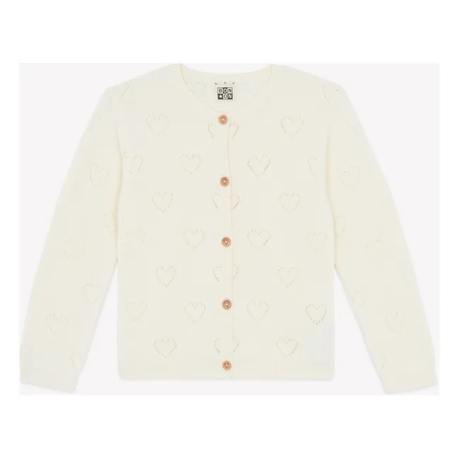 Cardigan Lilou Cœurs | Ecru