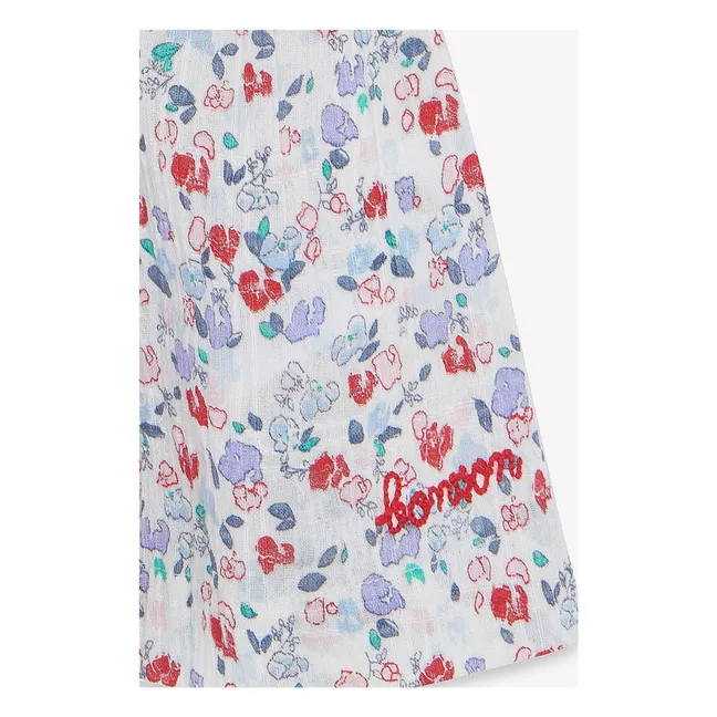 Chemise Col Claudine Lorelei Fleurie | Blanc