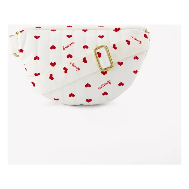 Hearts Banana Bag | Ecru