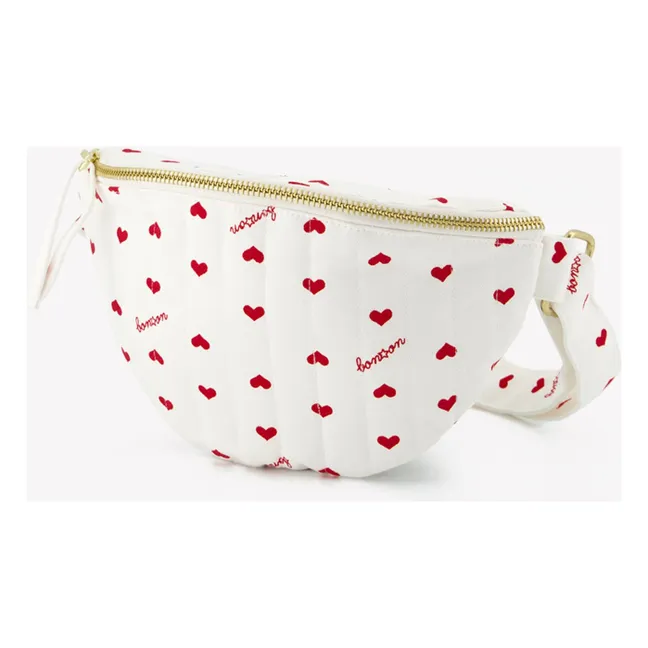 Sac Banane Cœurs | Ecru