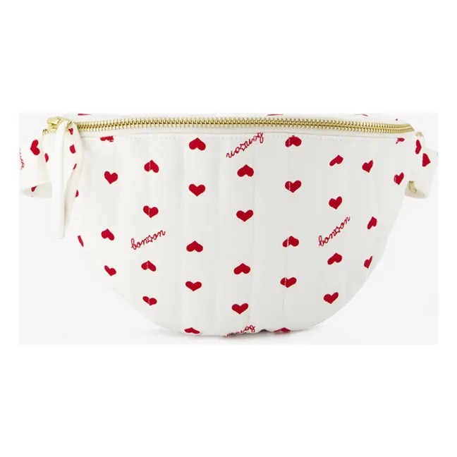 Hearts Banana Bag | Ecru