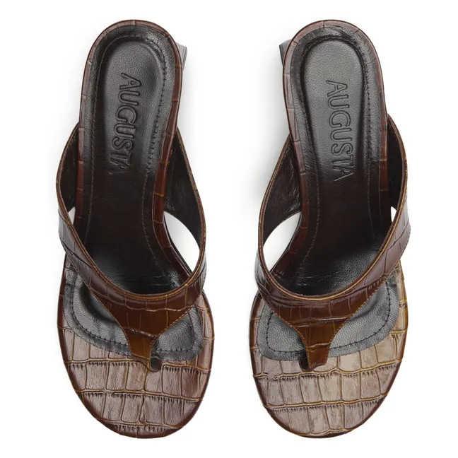 Sandalias Farah efecto cocodrilo | Chocolate