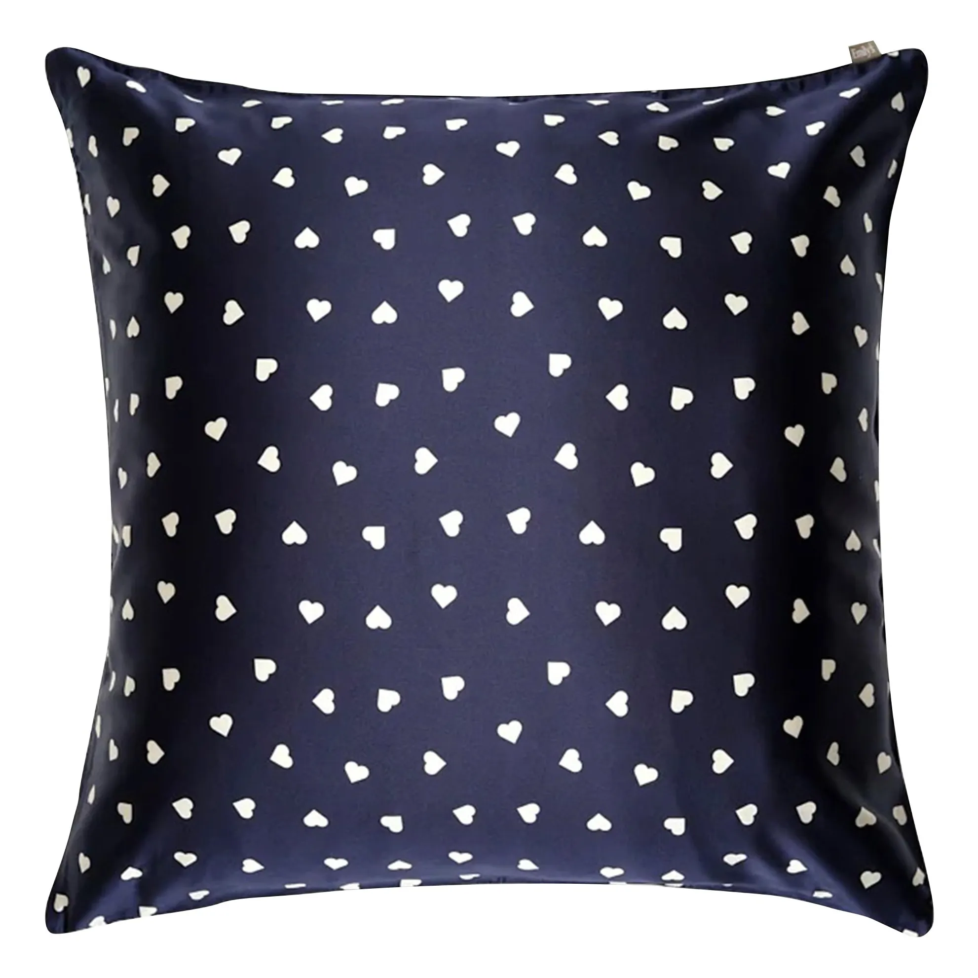 Emily's Pillow Midnight Blue Heart-Printed Mulberry Silk Pillowcase