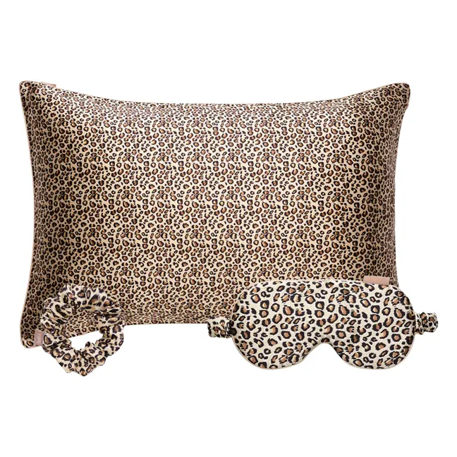 Conjunto de dormir de seda de morera con estampado de leopardo