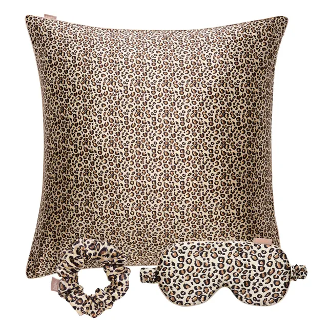 Leopard-print mulberry silk sleep set