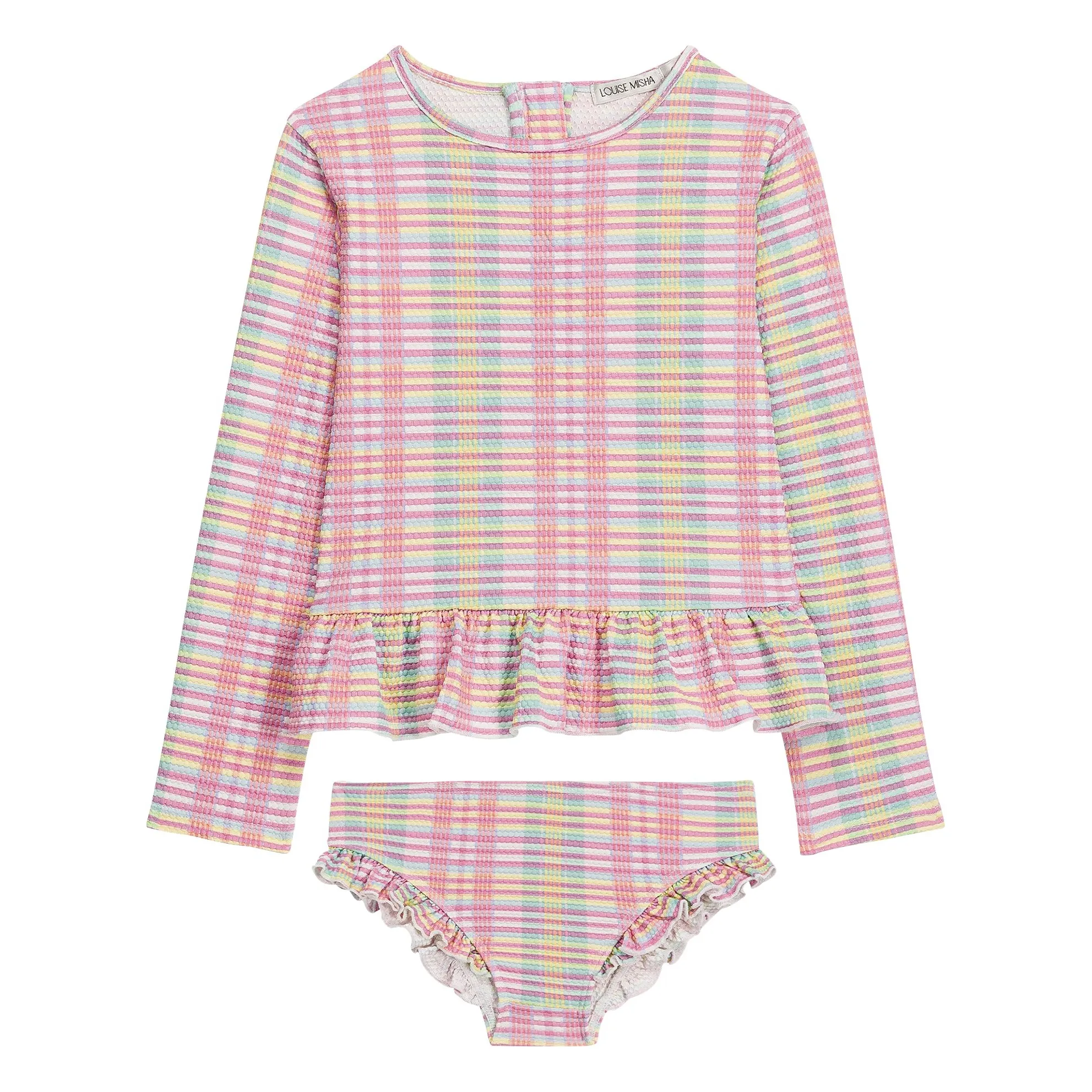 Louise Misha Pink Long Sleeve Swimsuit Yani Carreaux Recycled Fibers