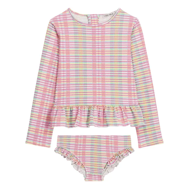 Long Sleeve Swimsuit Yani Carreaux Recycled Fibers | Pink