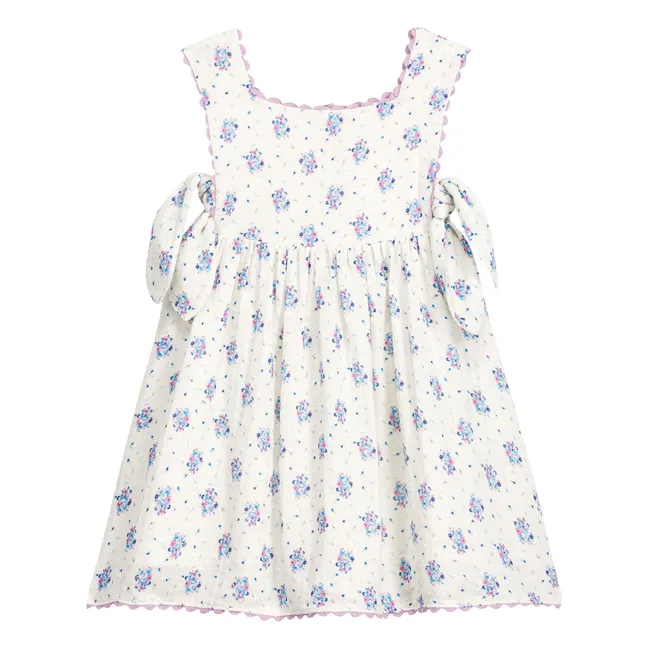 Robe Tablier Aloisa Fleurie | Crème