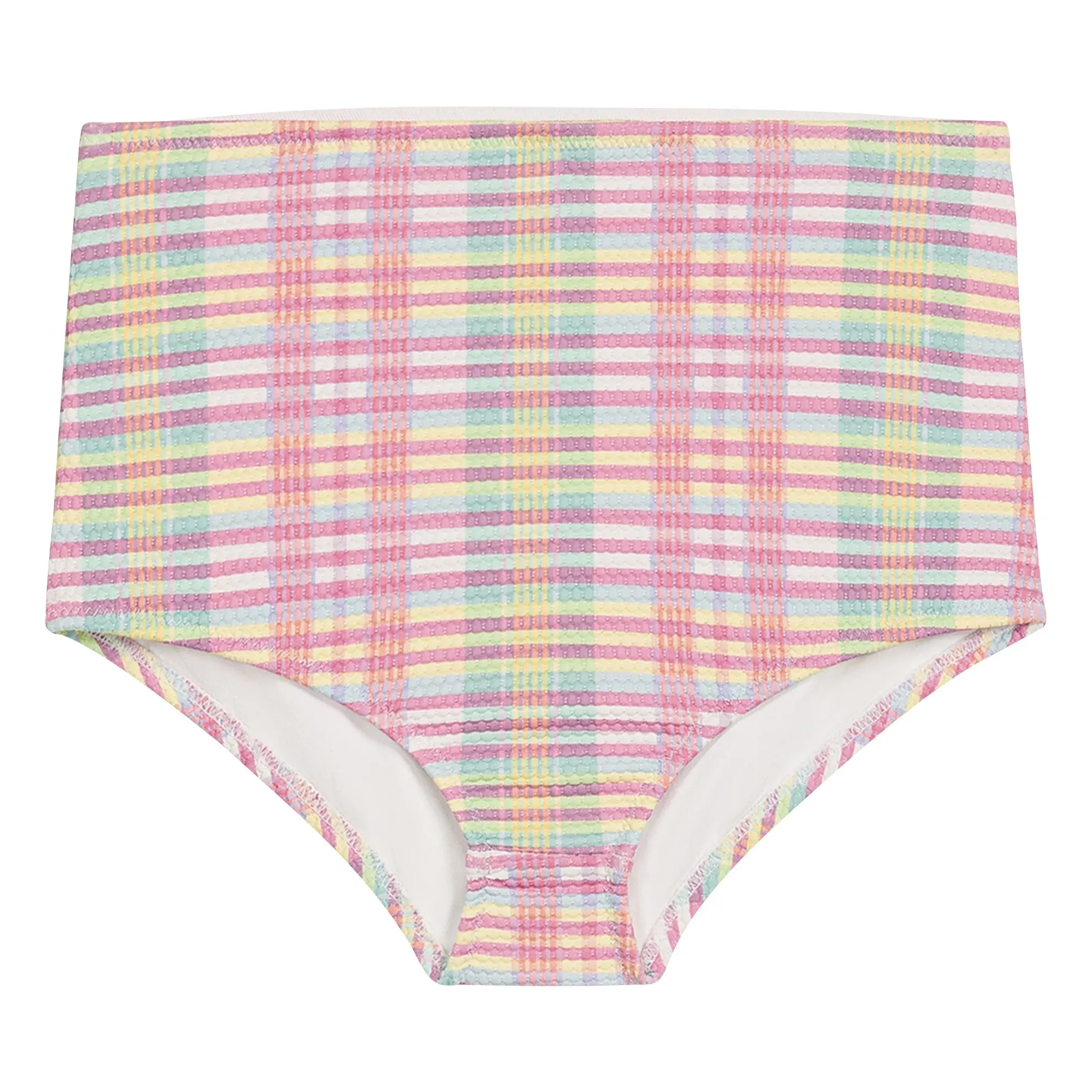 Maillot de Bain Manches Longues Yani Carreaux Fibres Recyclées | Rose- Image produit n°1