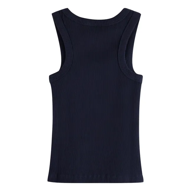 Ribbed Tank Top Organic Cotton | Navy blue