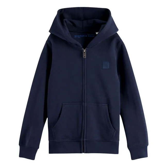 Sweat Zippé Logo Badge | Bleu marine
