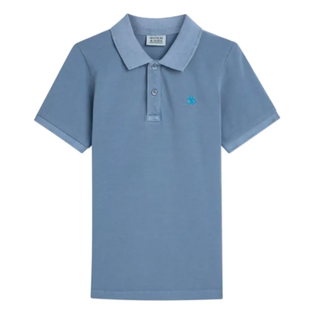 Polo con logotipo bordado | Azul Gris