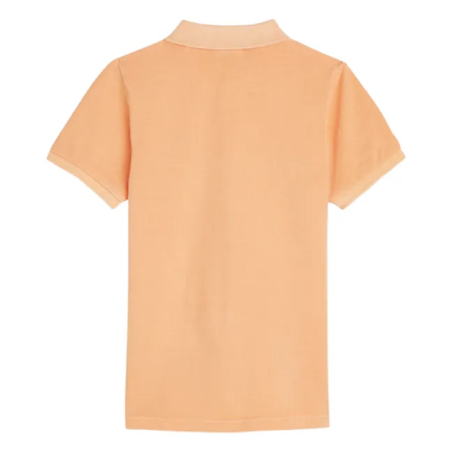 Embroidered logo polo shirt | Coral